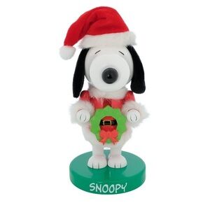 NWT. PEANUTS Snoopy 8.5” Nutcracker with Santa Hat
